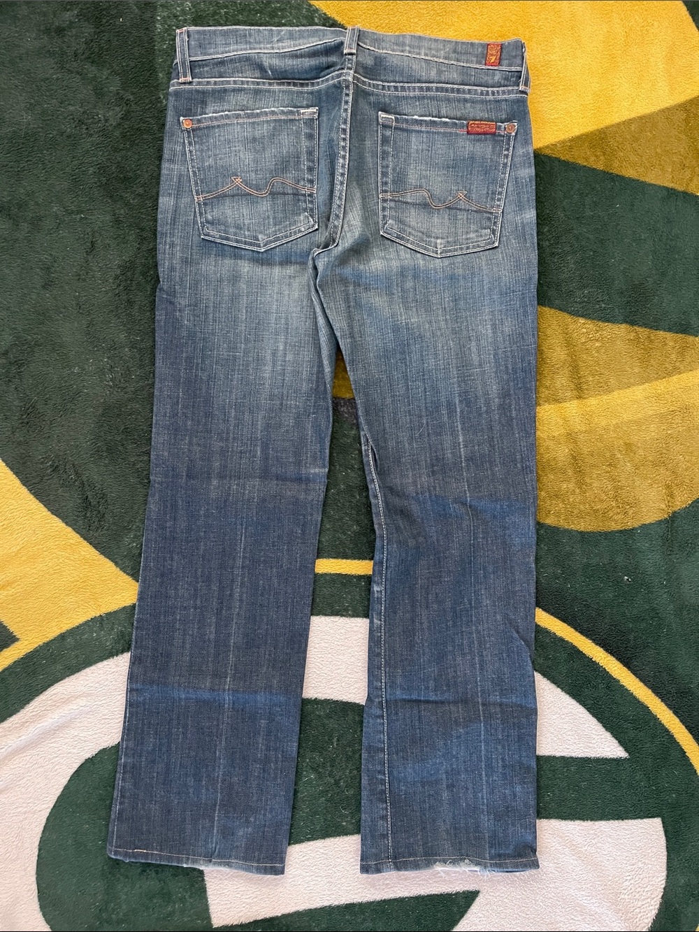 7 For All Mankind Men's Medium Blue Straight Jeans